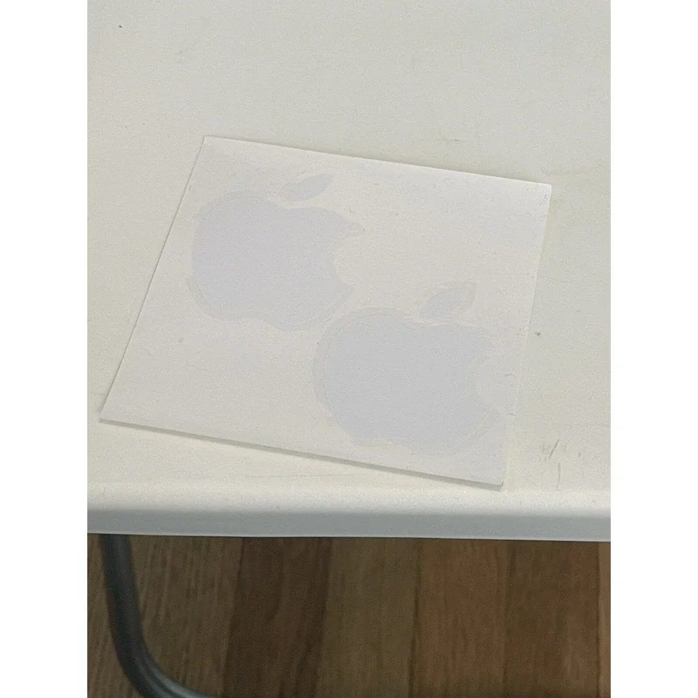 Apple‎ Two White Logo Stickers Brand New Never Used (27)